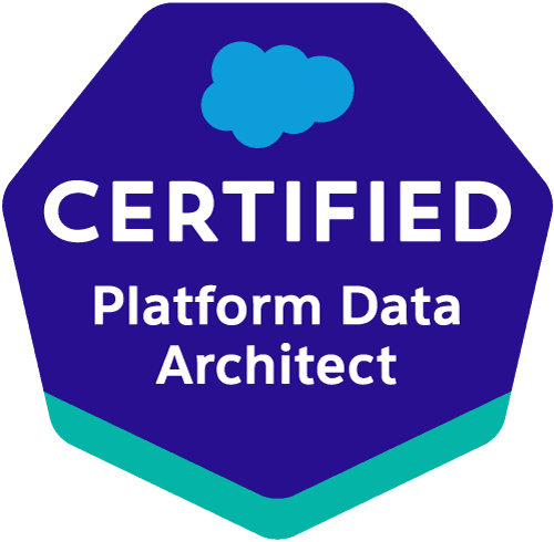 Badge de la certification Salesforce Platform Data Architect