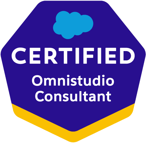 Badge de la certification Salesforce Omnistudio Consultant