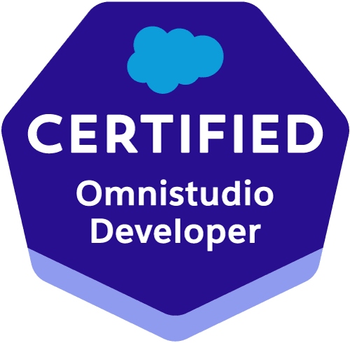Badge de la certification Salesforce Omnistudio Developer