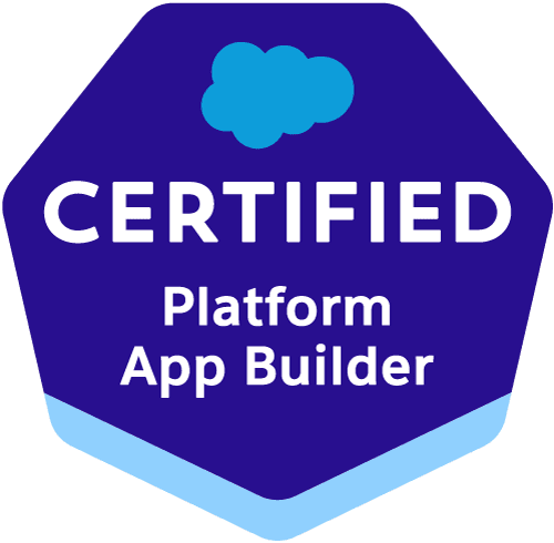 Badge de la certification Salesforce Platform App Builder