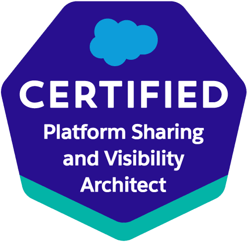 Badge de la certification Salesforce Platform Sharing and Visibility Architect